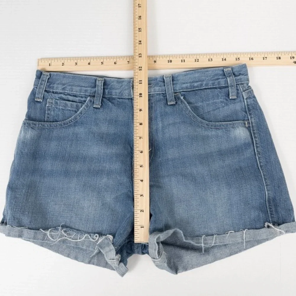 Levis 2014 Orange Tab Cut Off Jean Shorts Size 30 High Rise Raw Hem DIY Upcycled